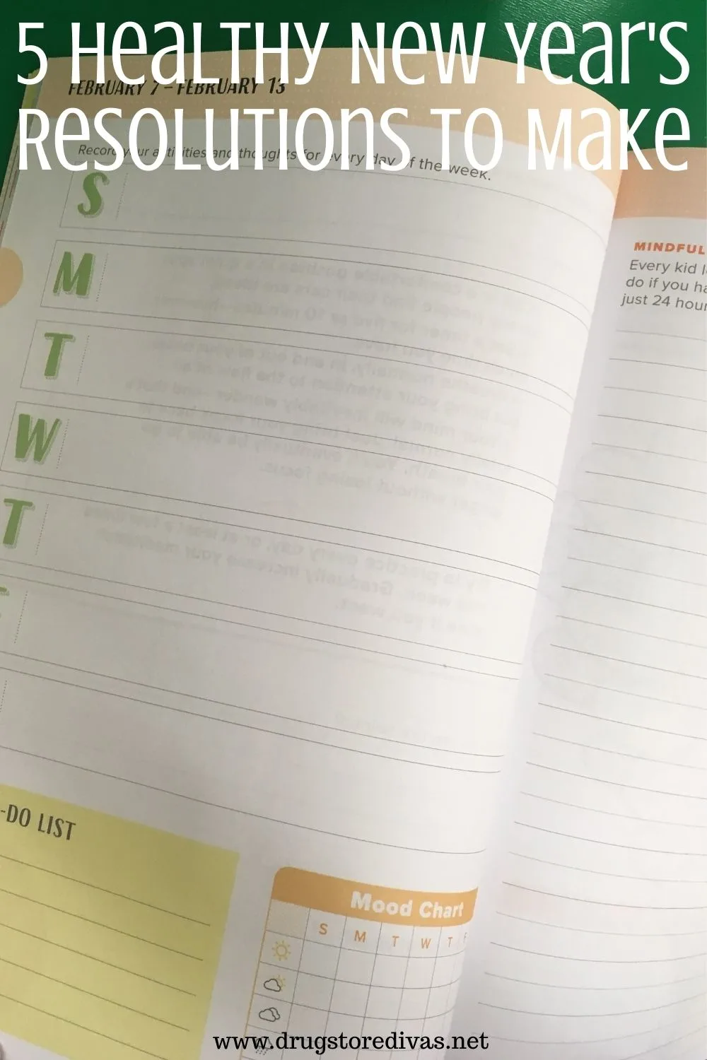 A weekly planner with the words 