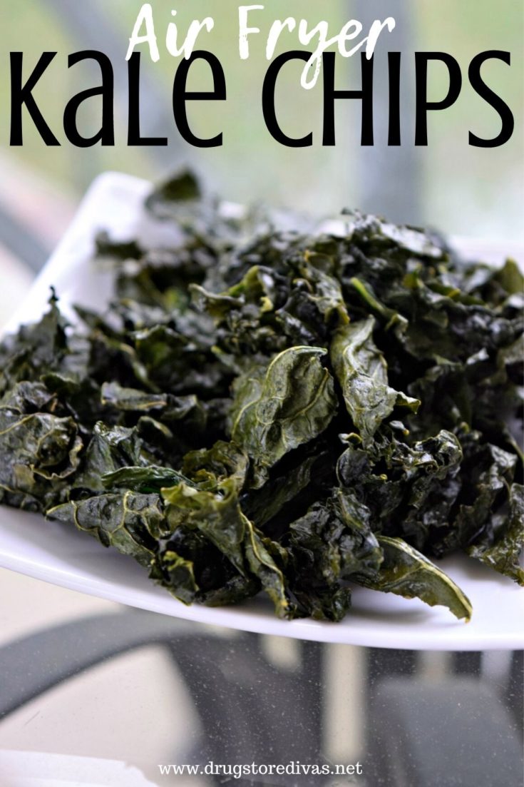 Air Fryer Kale Chips are such a quick and delicious snack. The Kale Chips are ready in under 10 minutes. Get the recipe on www.drugstoredivas.net.