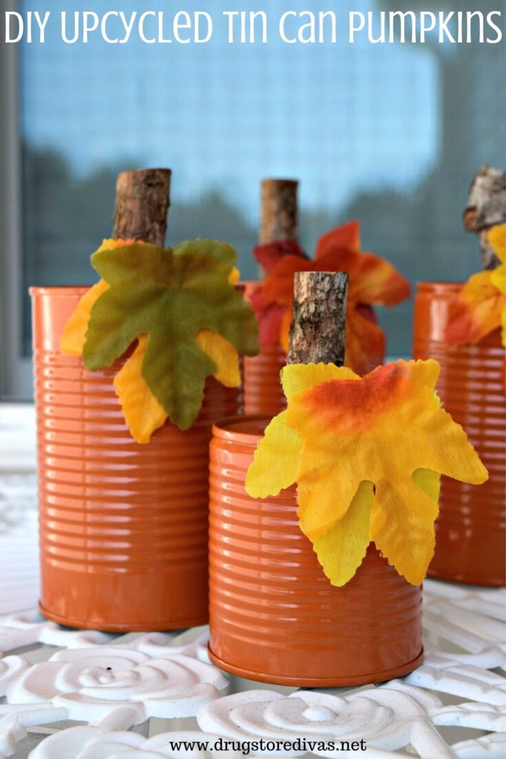 These DIY Upcycled Tin Can Pumpkins are super easy to make. And there's a good chance you have everything to make these rustic pumpkins at home already.
