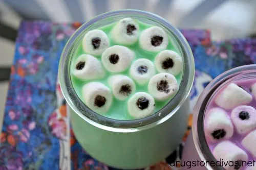 A little food coloring goes a long way to turn milk into Monster Milk for Halloween. Find out how at www.drugstoredivas.net.