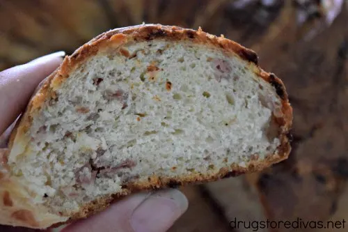 A slice of prosciutto bread.