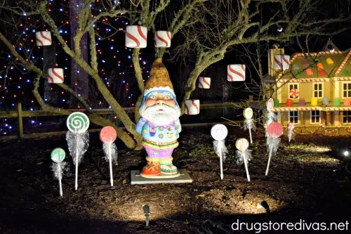 A Christmas gnome display at Enchanted Airlie at Airlie Gardens in Wilmington, NC.