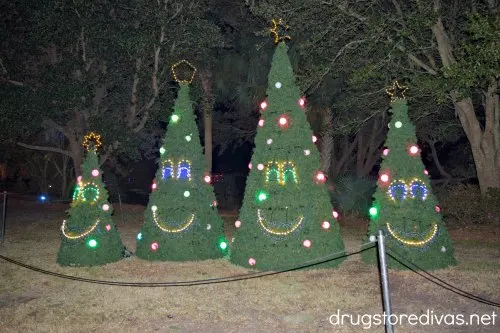 Singing trees at Enchanted Airlie at Airlie Gardens in Wilmington, NC.