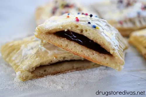 Homemade Pop Tarts made from 2 Ingredient Dough are a really delicious breakfast idea. Get the recipe on www.drugstoredivas.net.