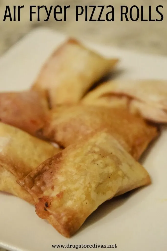 Air Fryer Pizza Rolls are such a simple way to make homemade pizza rolls in minutes. Get the recipe on www.drugstoredivas.net.