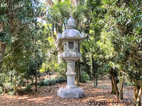 A stone lantern on the grounds of Bok Tower Gardens in Lake Wales, Florida.