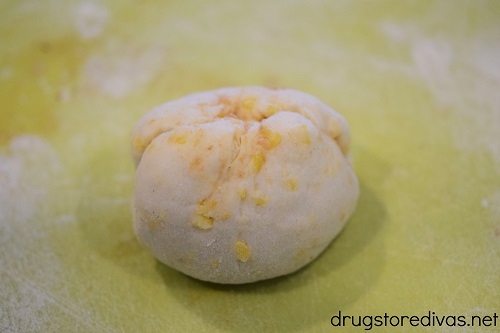A rolled up dough ball.