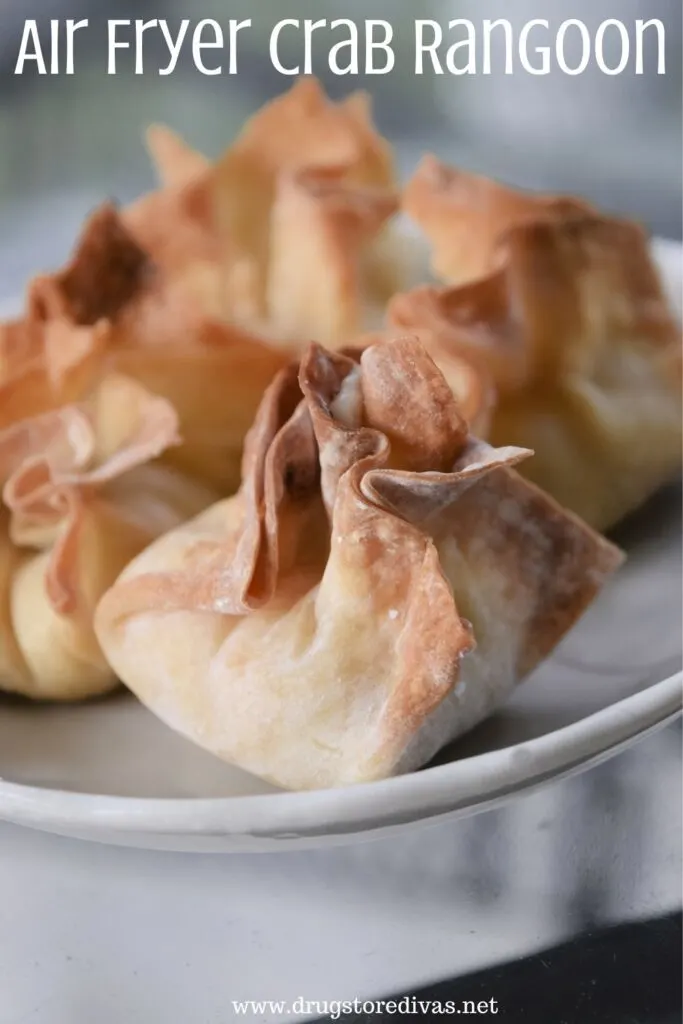 Air Fryer Crab Rangoon on a plate.