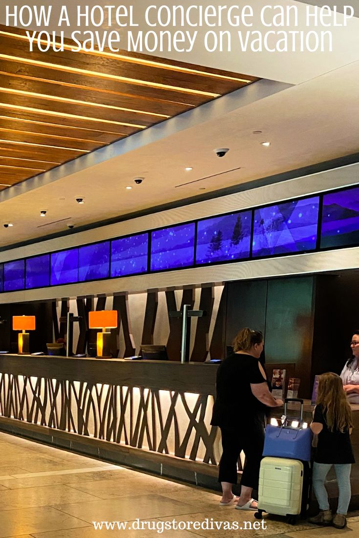 The check in desk at a hotel with the words 