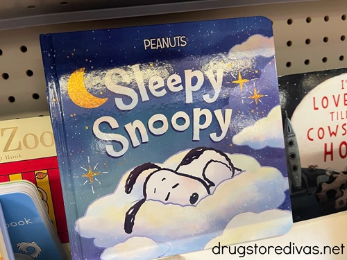 A book called Sleepy Snoopy on a shelf.