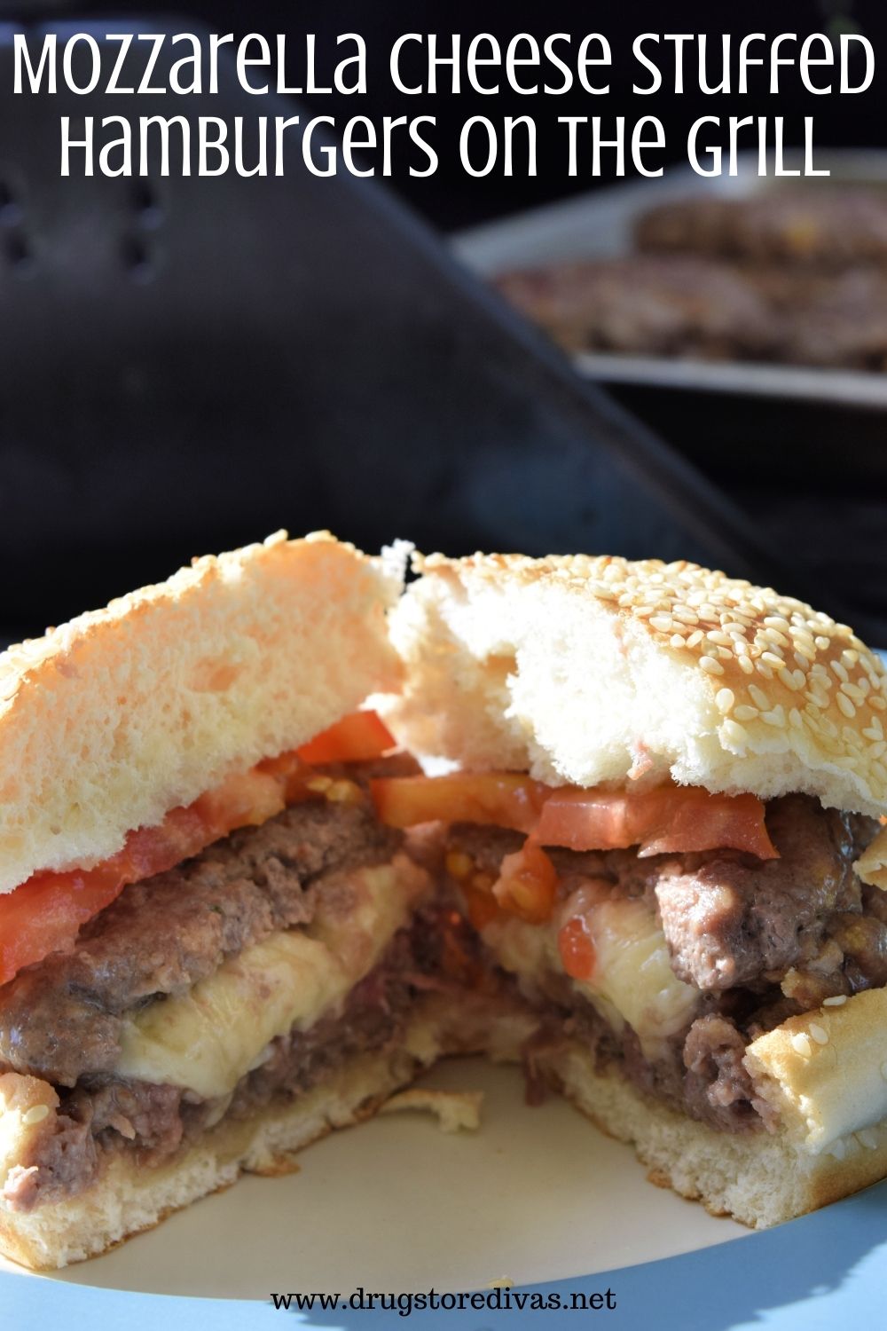 This Mozzarella Cheese Stuffed Hamburgers On The Grill recipe is the perfect twist on a classic summer burger recipe.