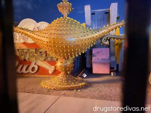 Lamp from Aladdin Las Vegas displayed at The Neon Museum Las Vegas.