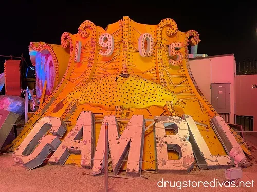 Old sign from The Golden Nugget Las Vegas displayed at The Neon Museum Las Vegas.