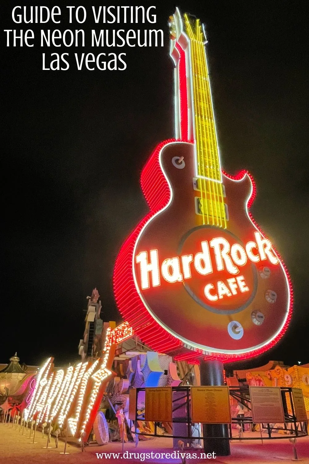 Hard Rock Cafe Las Vegas guitar sign with the words 