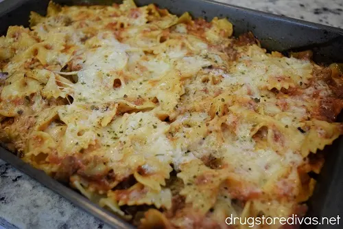 Eggplant Parmesan Pasta has all the flavors of eggplant parmesan without any of the breading and frying.