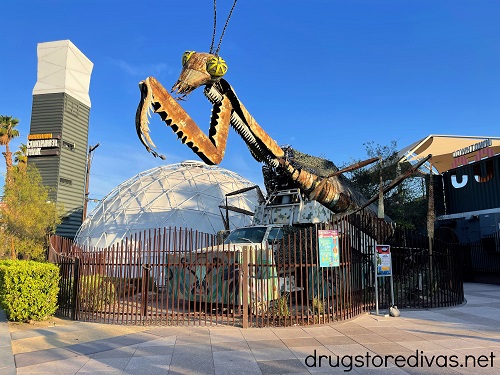 Praying mantis statue at the Downtown Container Park in Downtown Las Vegas.