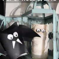 Toilet paper roll bat and mummy with the words 