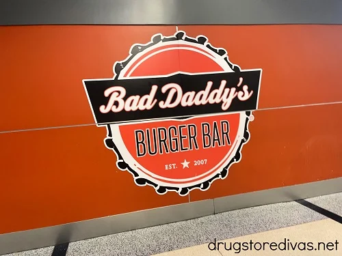 The Bad Daddy's Burger logo painted on a wall.