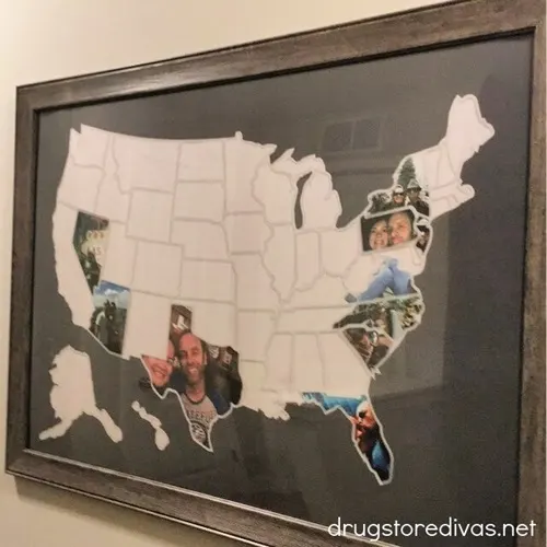 A photo map of the United States with some of the photos filled in.