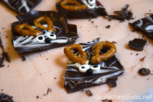 Pieces of Reindeer Chocolate Bark.