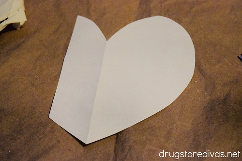 A heart cut from a piece of printer paper.