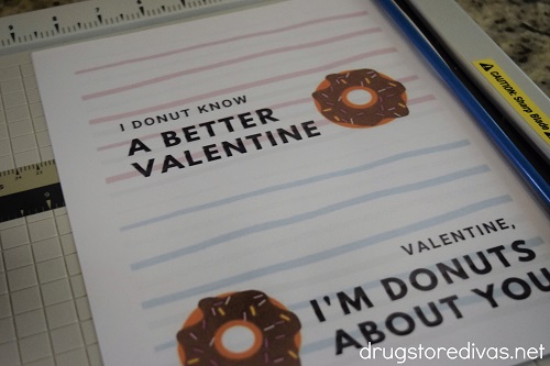 Punny donut printable on a paper trimmer.