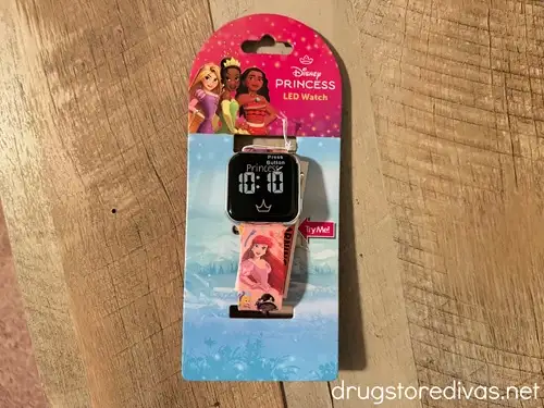 A Disney Princess watch in its packaging.