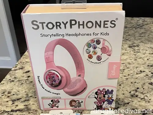 A box containing a StoryPhones headphone.