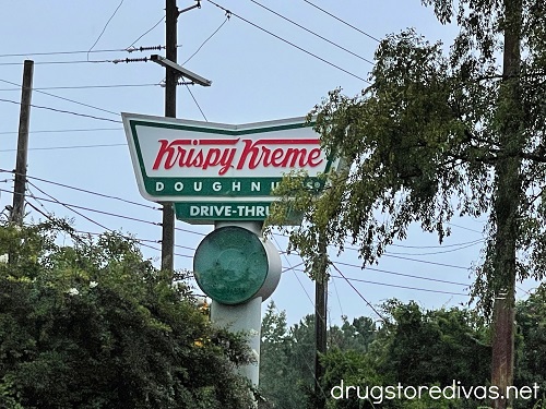 The sign outside a Krispy Kreme Doughnut location.