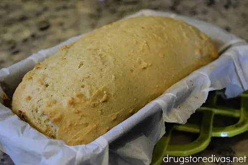 Oat Flour Bread cooling on a counter.