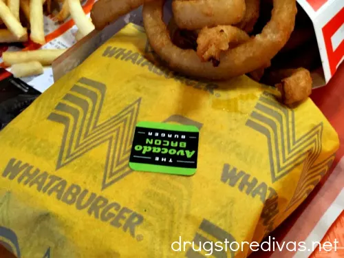 A burger and onion rings from Whataburger.