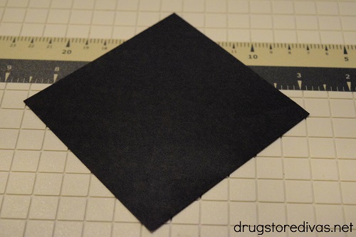 A square of black card stock.