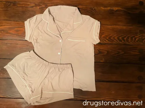 A pair of pink short sleeved pajamas from Kyte Baby.
