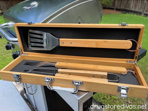 Grilling tools in a box.