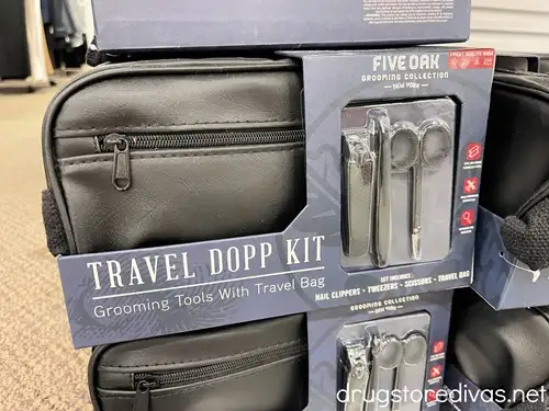 A stack of travel dopp kits.