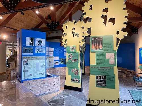A museum in the welcome center at Lake Greenwood State Park.