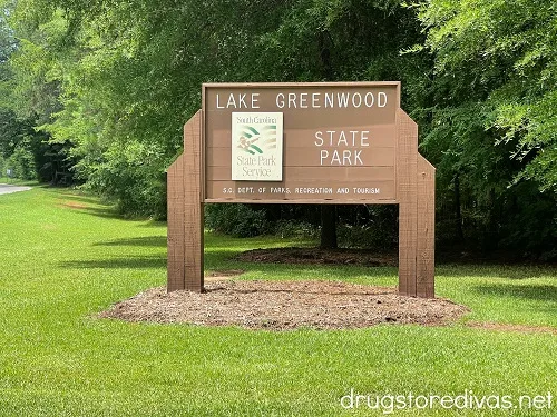 A sign at the entrance of Lake Greenwood State Park.