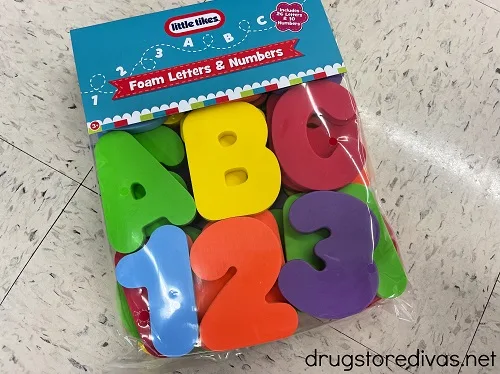 A package of Little Tikes Foam Letters and Numbers.