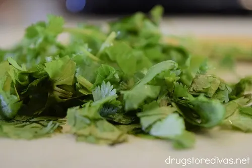 Chopped fresh cilantro.