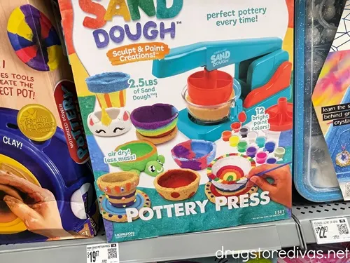 A Sand Dough Pottery Press craft box on a shelf.