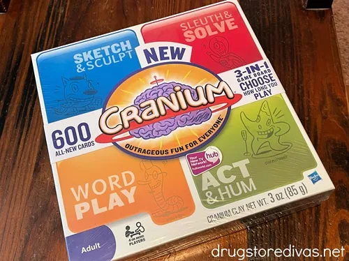 The Cranium board game box on a table.