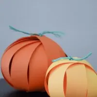 Two paper pumpkins with the words 