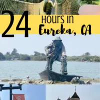 Four images from Eureka, CA with the words 