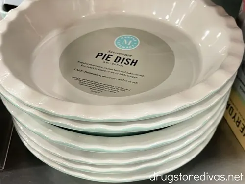 A stack of pie dishes.