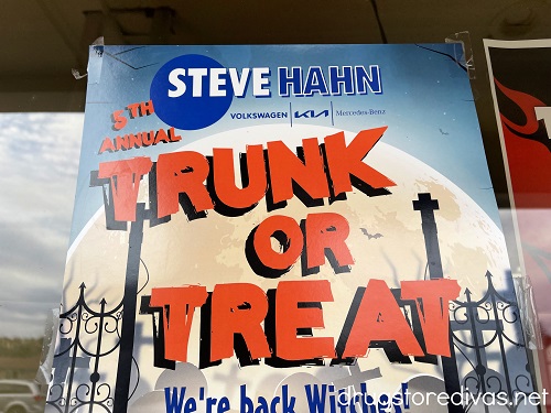 A sign advertising a trunk-or-treat in Union Gap, Washington.