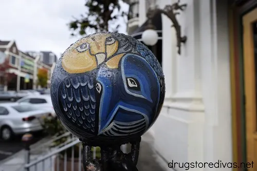 An ornamental owl outside McMenanims Elks Temple in Tacoma, Washington.