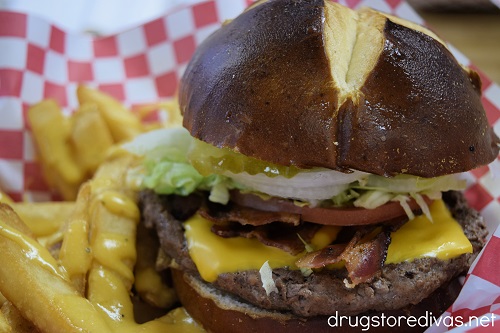 A burger from Pepp'rmint Stick Drive In in Union Gap, Washington.
