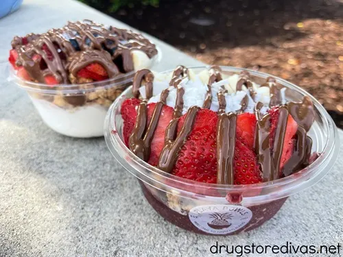 Two acai bowls from Playa Bowls.