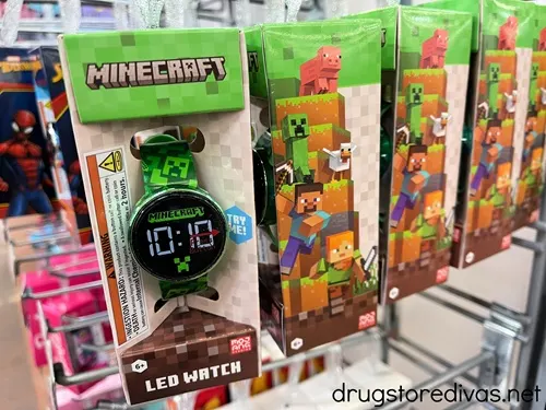 Boxes of Minecraft branded watches.