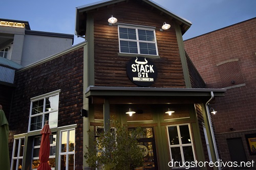 The outside of Stack 571 Burger & Whiskey Bar in Tacoma, WA.